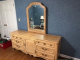 DAVIS CABINET COMPANY dresser/attatched mirror(matches lots 212,213; heavy must bring help)