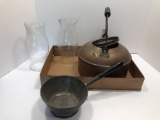 Copper tea kettle,vintage sifter,globes