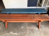2 wooden benches
