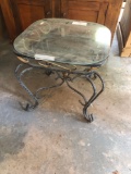Wrought iron table/glass top