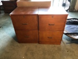 2 matching wooden file cabinets