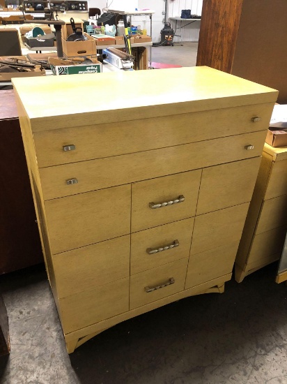 Retro blonde laminent chest of drawers circa 1950's(matches lots 236,238,239,240)