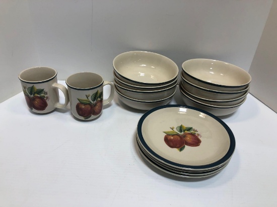 Stoneware dishes by CHINA PEARL(bowls,cups)