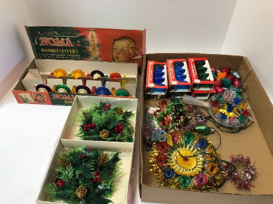 Vintage Christmas decorations (including NOMA bubble lights)