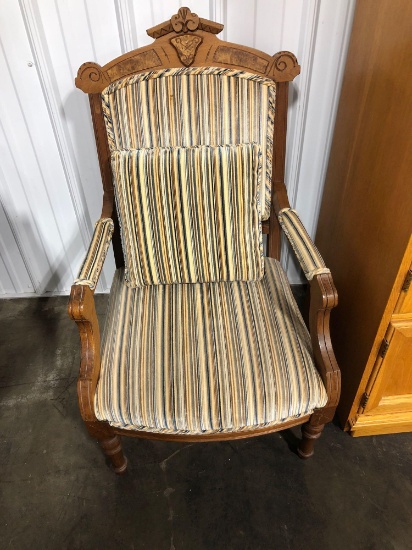Victorian accent chair/matching footstool