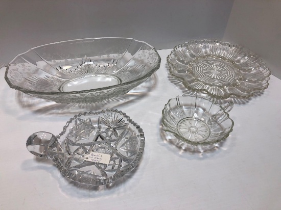 Glass egg plate,centerpiece bowl,cut glass nappy,glass nappy