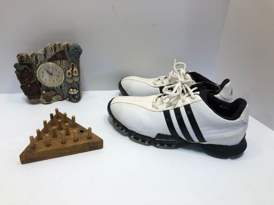 ADIDAS Golf shoes(81/2),Board game,golf themed desk clock