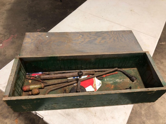 Handcrafted wooden toolbox/contents