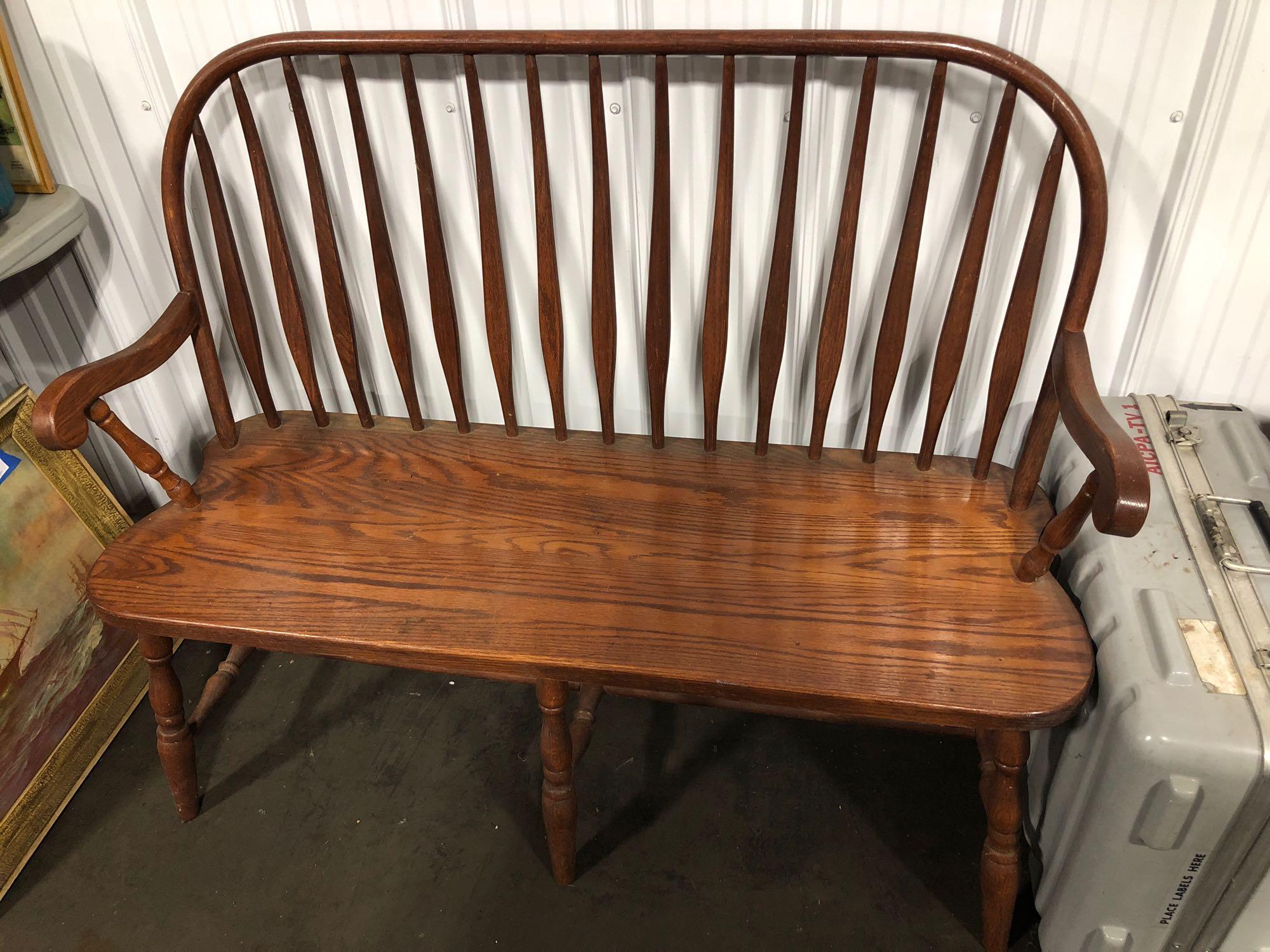 Vintage Bent Wood Bench Art Antiques Collectibles