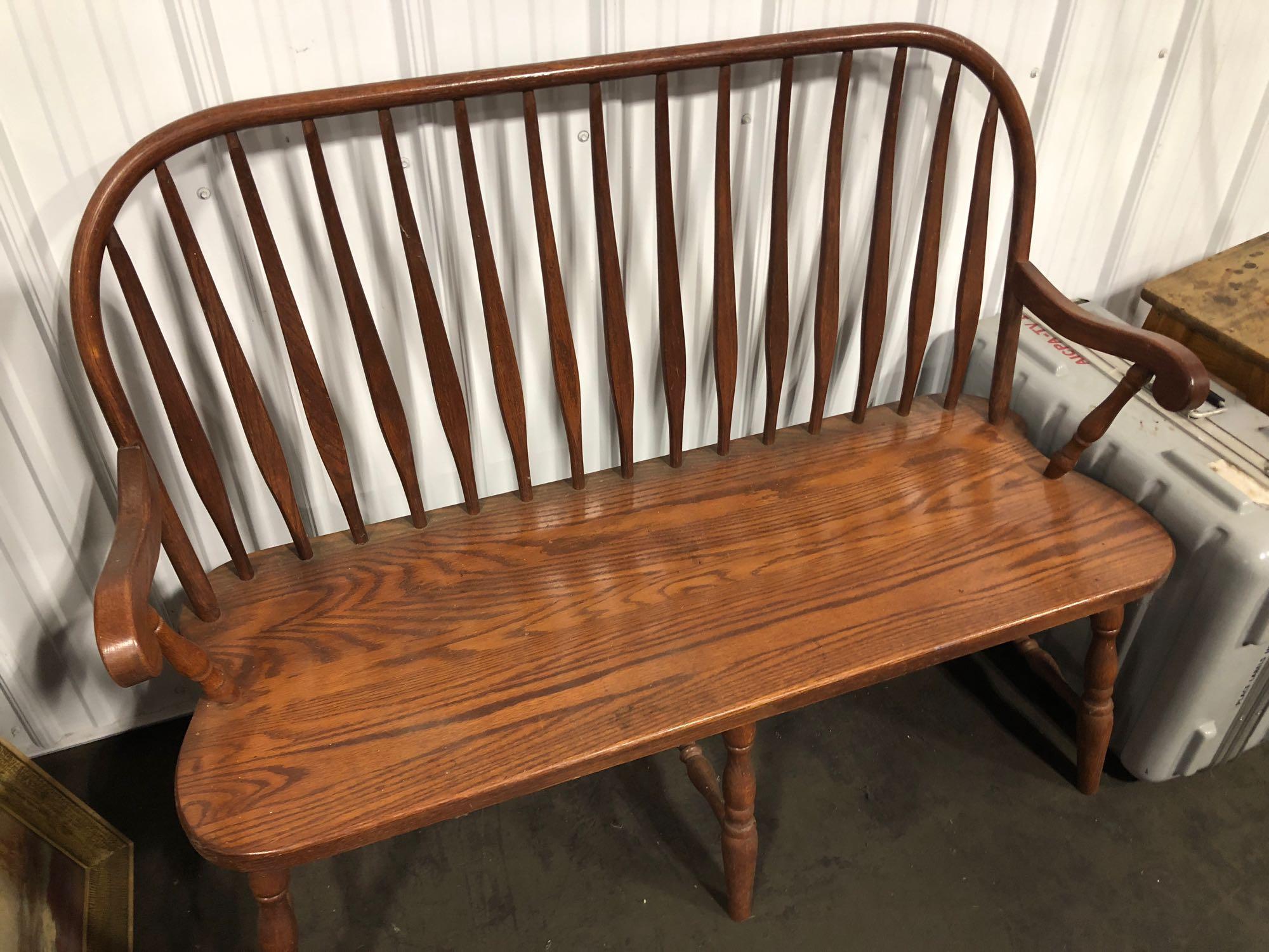Vintage Bent Wood Bench Art Antiques Collectibles