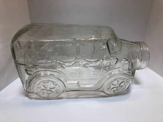 Vintage glass car shaped jar