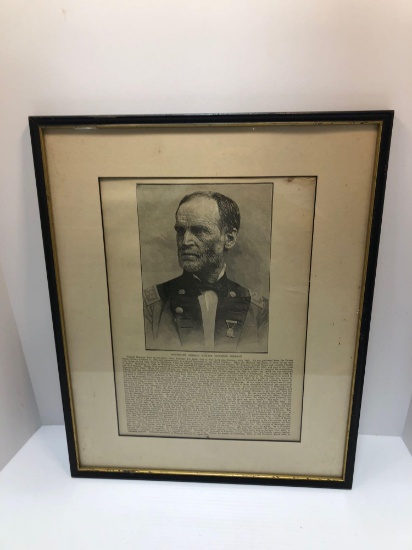 Framed/matted picture(Lieutenant General William Tecumseh Sherman)