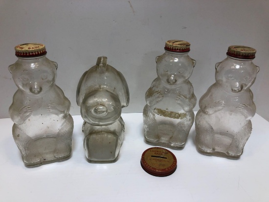 Vintage bank bottles/jars