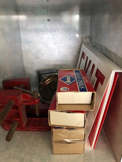 Vise, Boxes of matches, exit sign, more (cannot ship matches, must bring box)