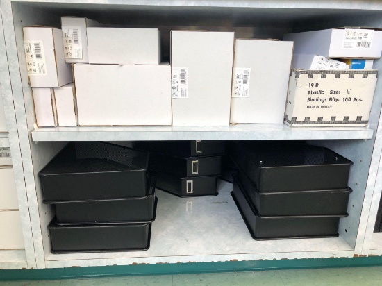 Metal file storage organizers, plastic cones oval back bindings (must bring box)