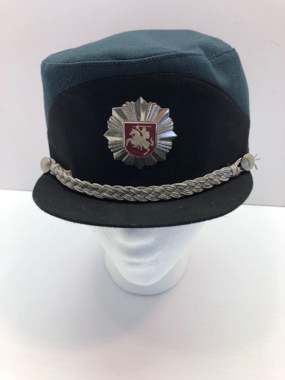 Vintage obsolete POLICE hat/metal insignia and silver braid, possibly German