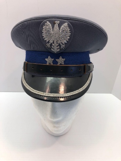 POLAND POLISH NATIONAL POLICE rank of Captain visor hat/cloth pendant