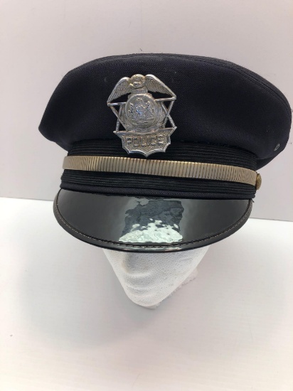 Vintage PENNSYLVANIA POLICE visor hat/hat badge