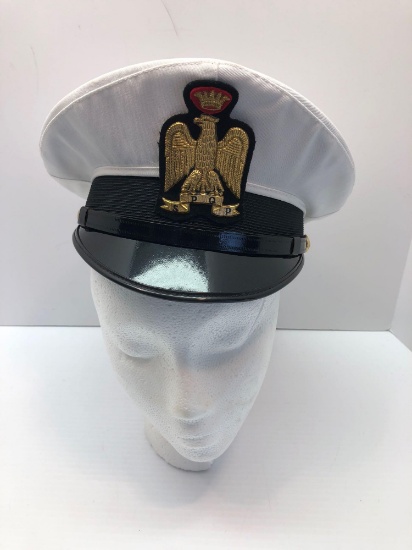 Vintage SICILY PALERMO ITALIAN POLICE visor hat/metal insignia and leather band