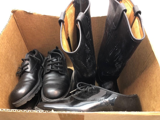 Vintage police shoes and boots(various sizes)