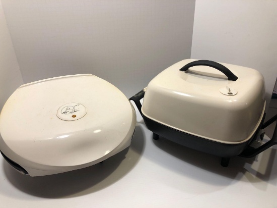George foreman grill, electric skillet