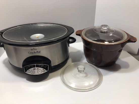 RIVAL crockpot,stoneware pot/lid