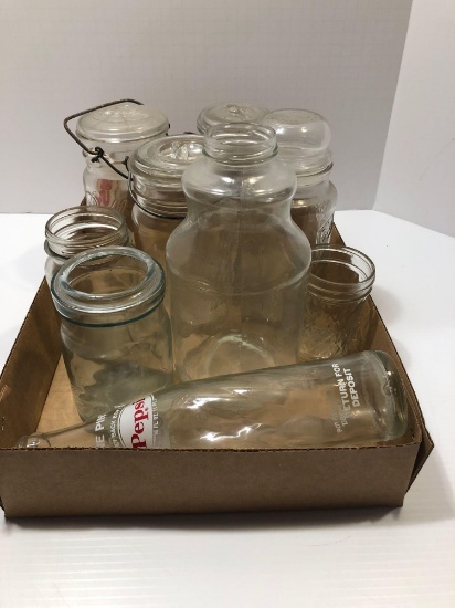 Vintage spring lid jars,jars,more