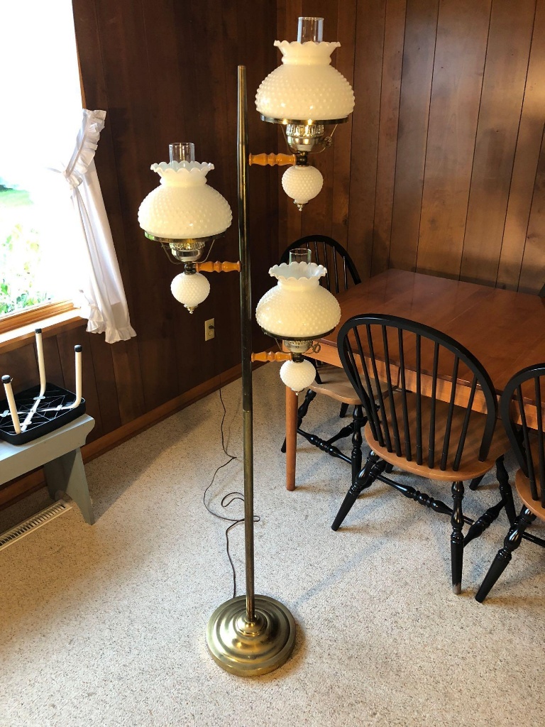 Milk Glass Floor Lamp Estate Personal Property Lamps