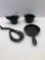 Miniature cast pot,miniature cast coal bucket/shovel,vintage ECLISPE stove top lift,cast iron