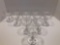 12- matching etched glass stemware champagne coupes (matches lots 284,289)(1- chipped:photoed)