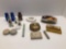 Vintage Toilet pins/original box,shoe brush,vintage perfume bottles,vintage medicine