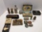 Vintage shoe brush,medicine advertising tins,vanity set,KEWTIE RAZOR,vintage medicine bottles,more