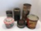 Vintage advertising tins