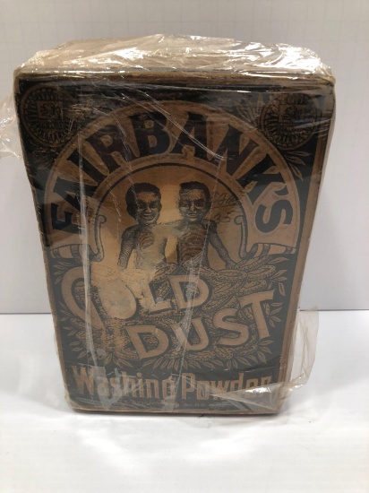 Vintage Unopened 3 lb Box FAIRBANK'S GOLD DUST Washing Powder (Black Americana)