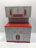 Vintage tin/litho doll kitchen cupboard by WOLVERINE
