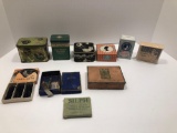 Antique 1920's SILPH weight loss gum,vintage CURVFIT woman's razor,STA RITE hairpins,vintage tins