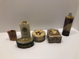 Vintage cosmetic tins and boxes