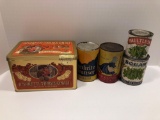 Vintage cleanser cans and vegetable cans(cleanser cans are full;can not ship liquids and chemicals)