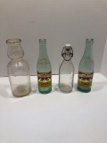Vintage SEALTEST milk bottle(label is very faded),2- ROYAL CROWN COLA bottles,CITRATE MAGNESIUM