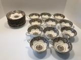 PARAGON FINE CHINA Paisley pattern(11-cups and saucers)(matches lots 154,156,157)
