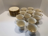 LENOX CHINA ETERNAL pattern(12-saucers,12-cups{1- damaged})(matches lots 159,160,161,162,163)