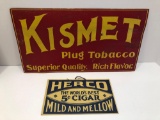 Vintage HERCO World Best 5 Cent CIGAR Light or FAN PULL Advertisng Sign , vintage KISMET PLUG