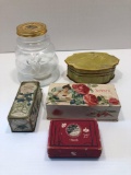 Vintage face powder boxes,plastic boutique box,bath salt jar