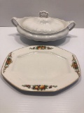 Vintage serving platter,vintage soup tureen