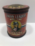 Vintage UNION LEADER REDI CUT tobacco advertising tin