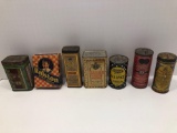 Vintage spice and baking advertising tins