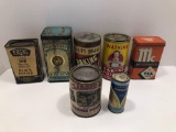 Vintage spice and baking advertising tins