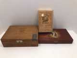 2- vintage wooden advertising cigar boxes,NEVERBREAK TOBACCO paper bag