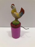 Vintage W.J. STANLEY NOVELTY wind up tin/litho chicken noisemaker toy