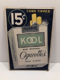 Vintage cardboard KOOL CIGARETTE advertising sign